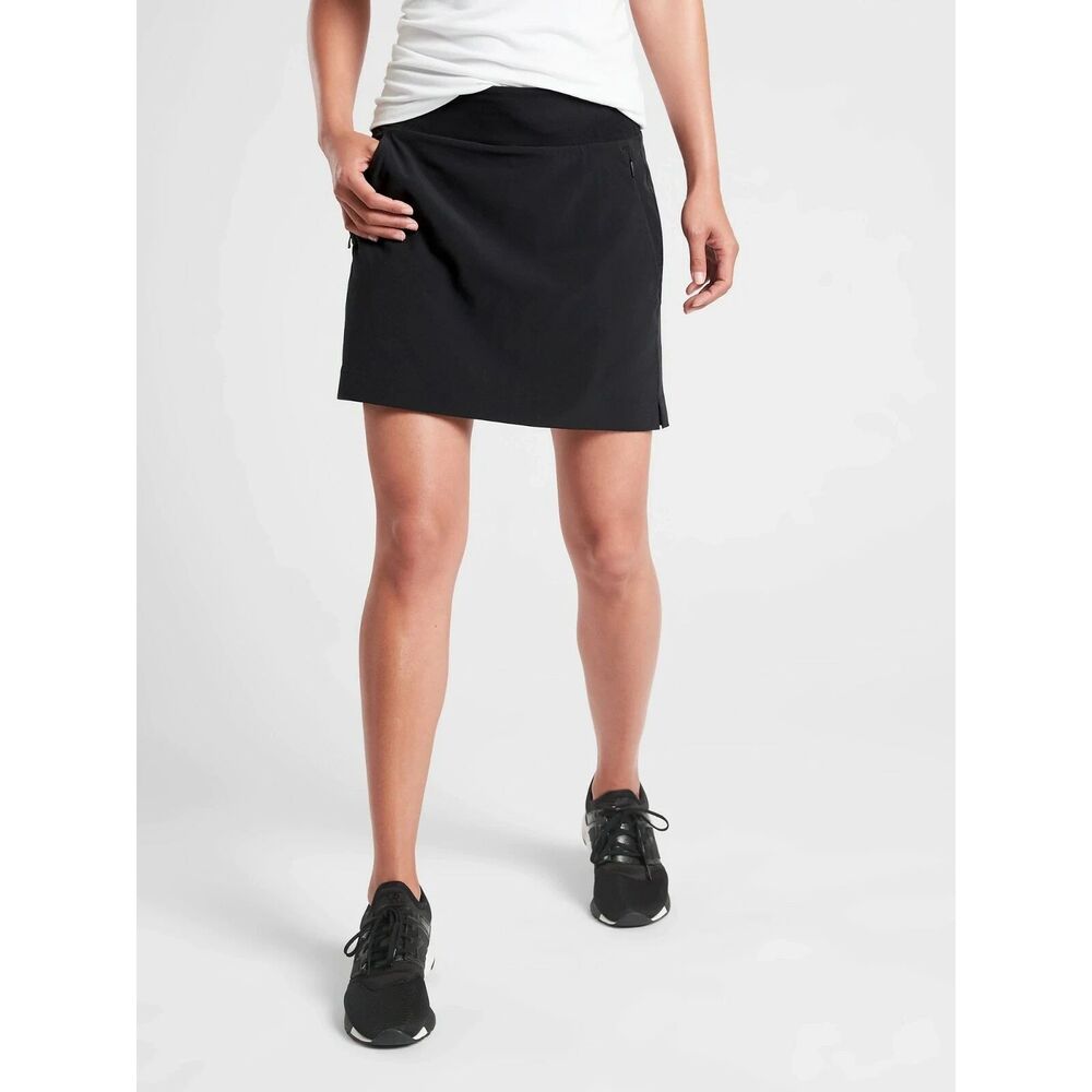 Athleta Black Skort Size 2 Athletic Skirt with Built-In Shorts Pockets